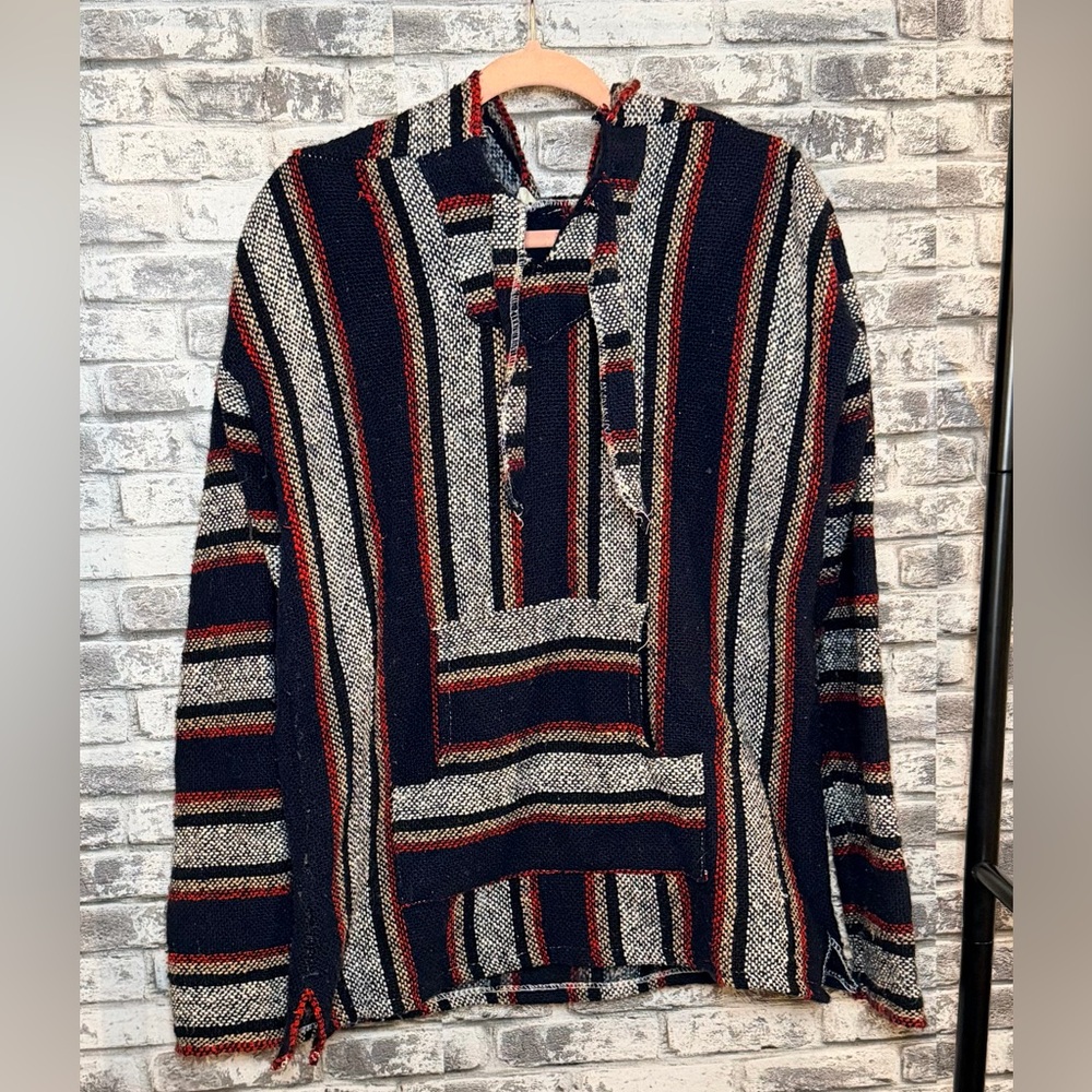 Mexican Baja Hoodie - Navy, Red, and White